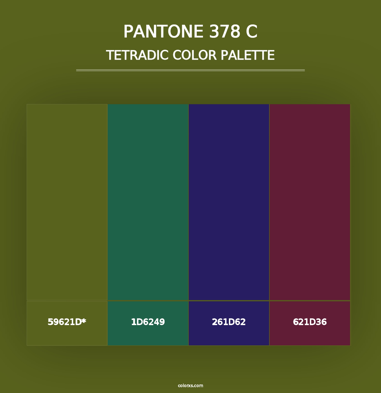 PANTONE 378 C - Tetradic Color Palette