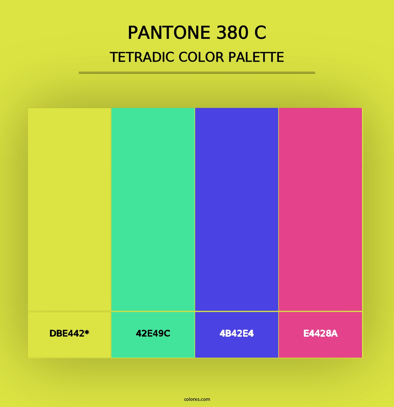 PANTONE 380 C - Tetradic Color Palette