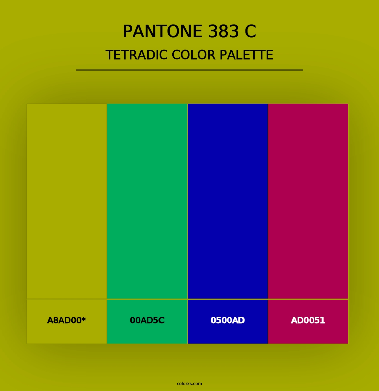 PANTONE 383 C - Tetradic Color Palette