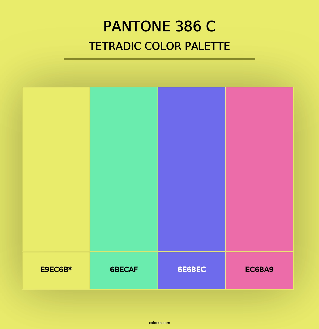 PANTONE 386 C - Tetradic Color Palette