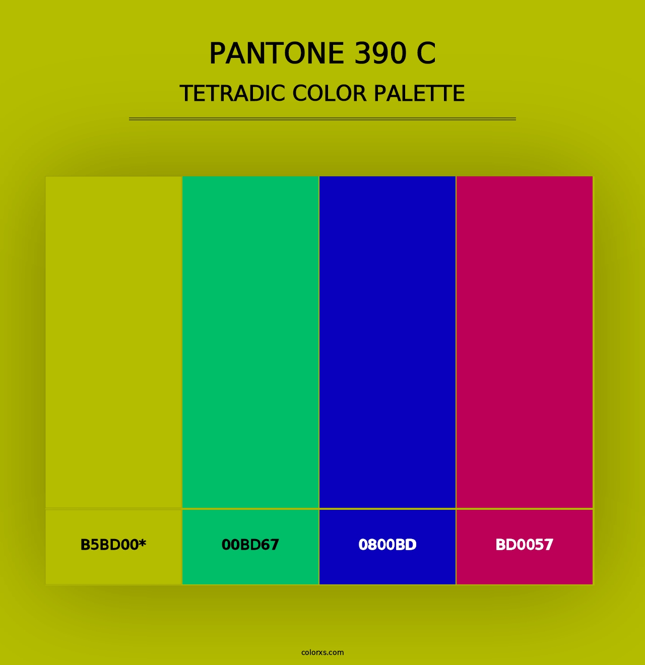 PANTONE 390 C - Tetradic Color Palette