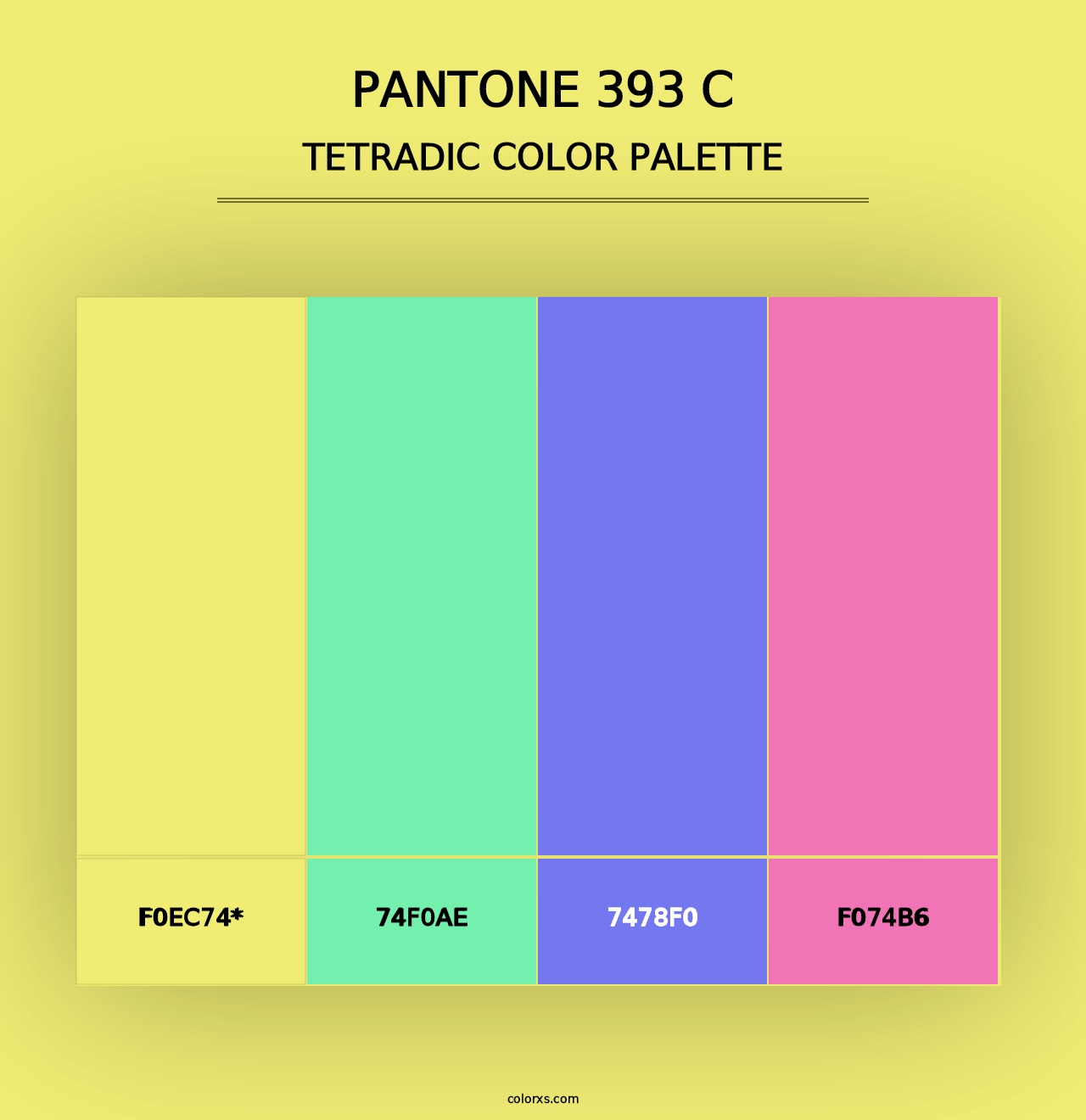 PANTONE 393 C - Tetradic Color Palette