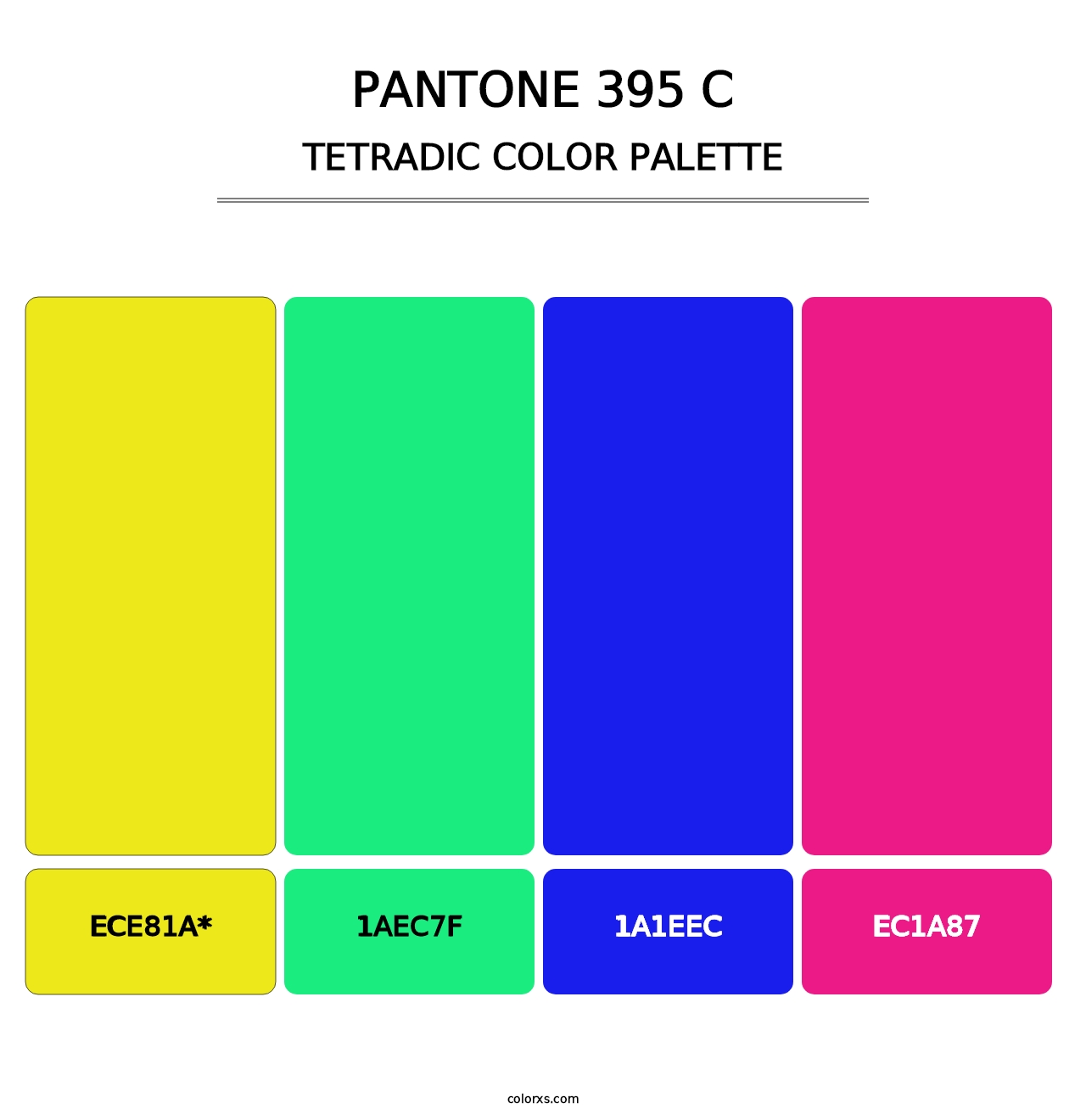 PANTONE 395 C - Tetradic Color Palette