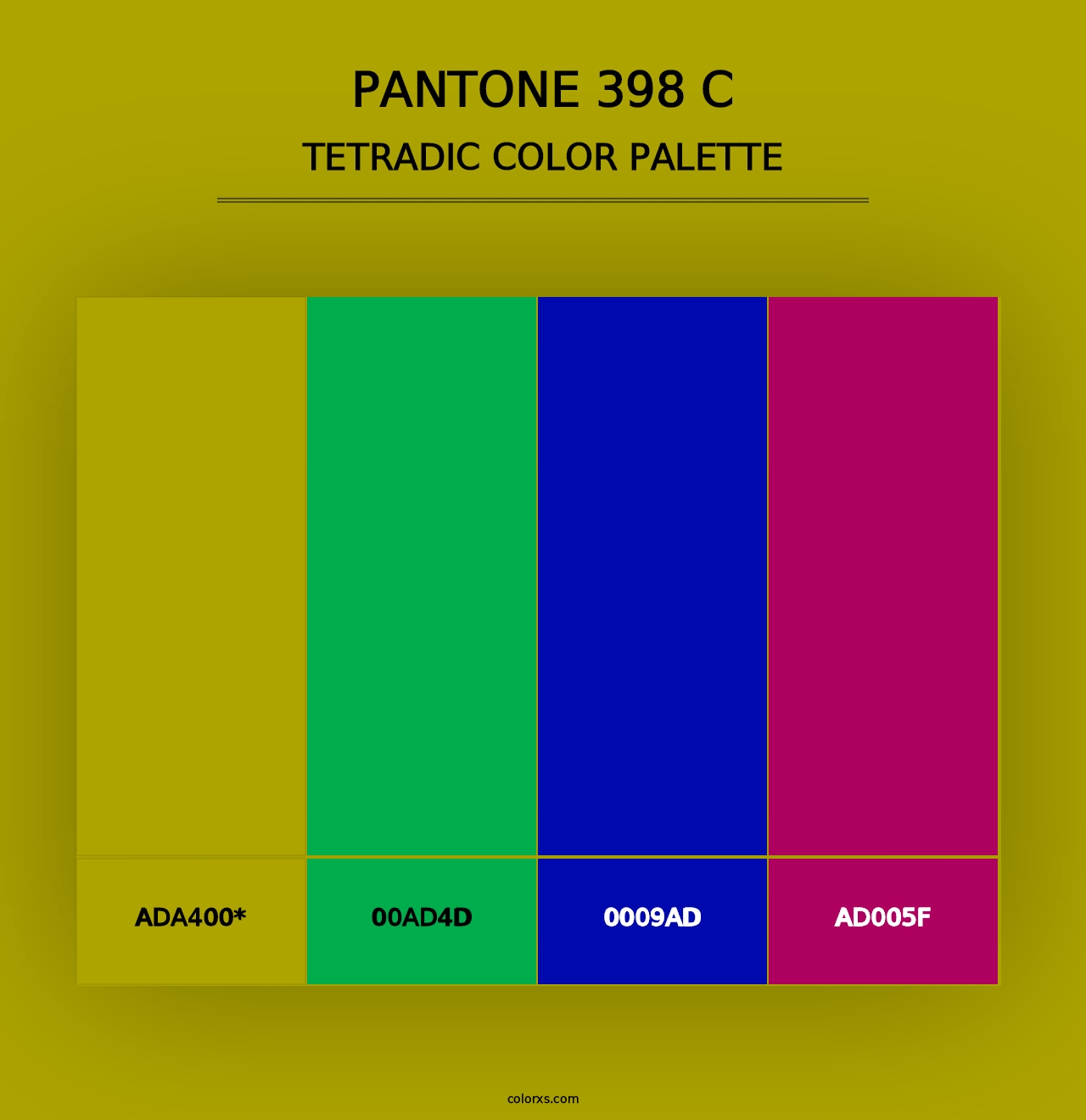 PANTONE 398 C - Tetradic Color Palette