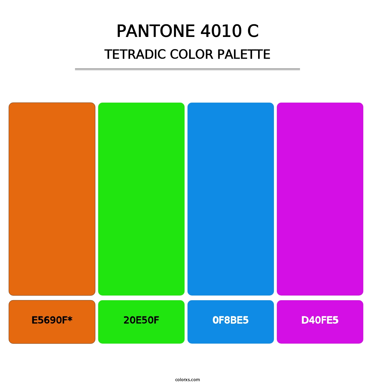 PANTONE 4010 C - Tetradic Color Palette