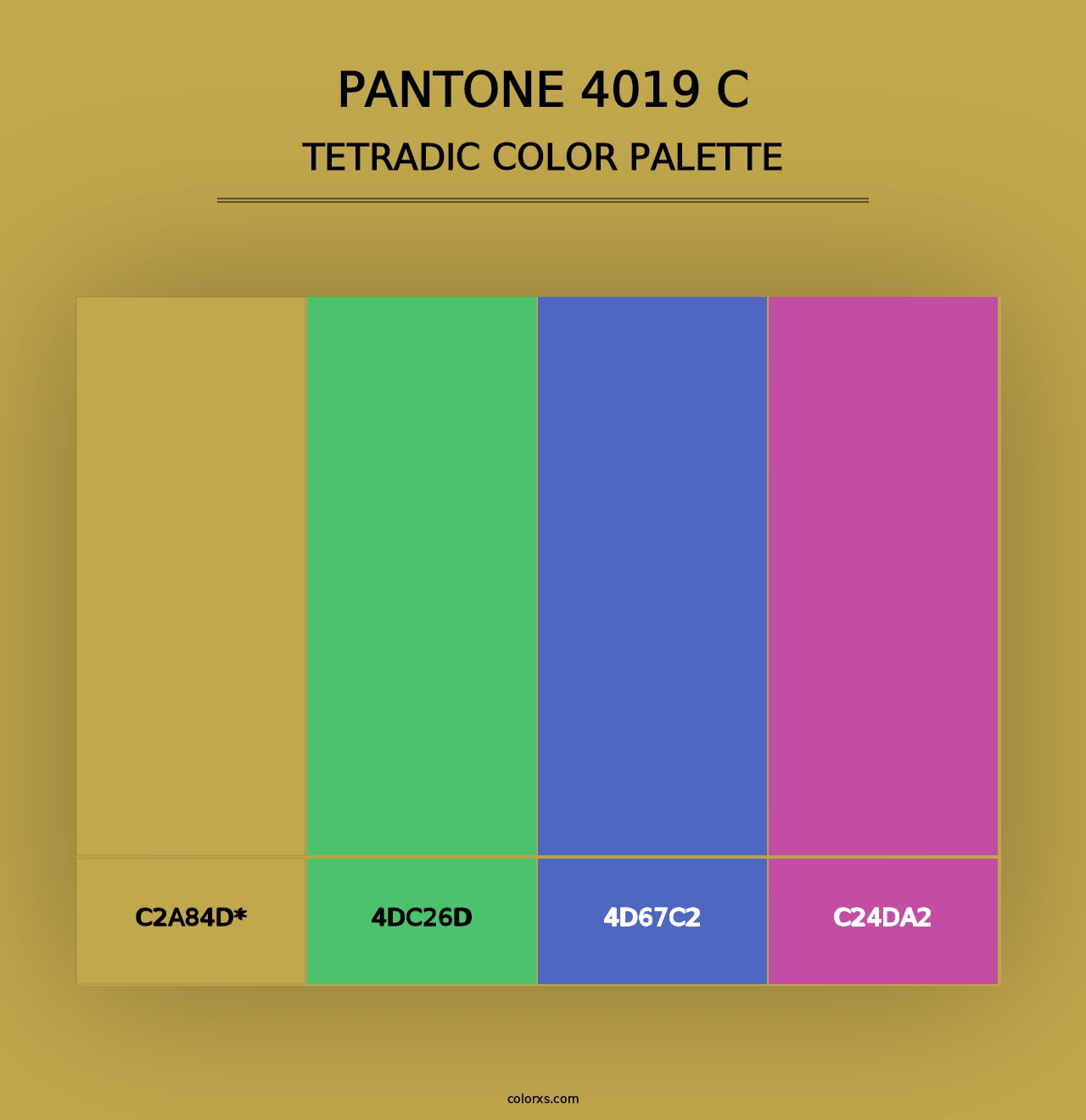 PANTONE 4019 C - Tetradic Color Palette