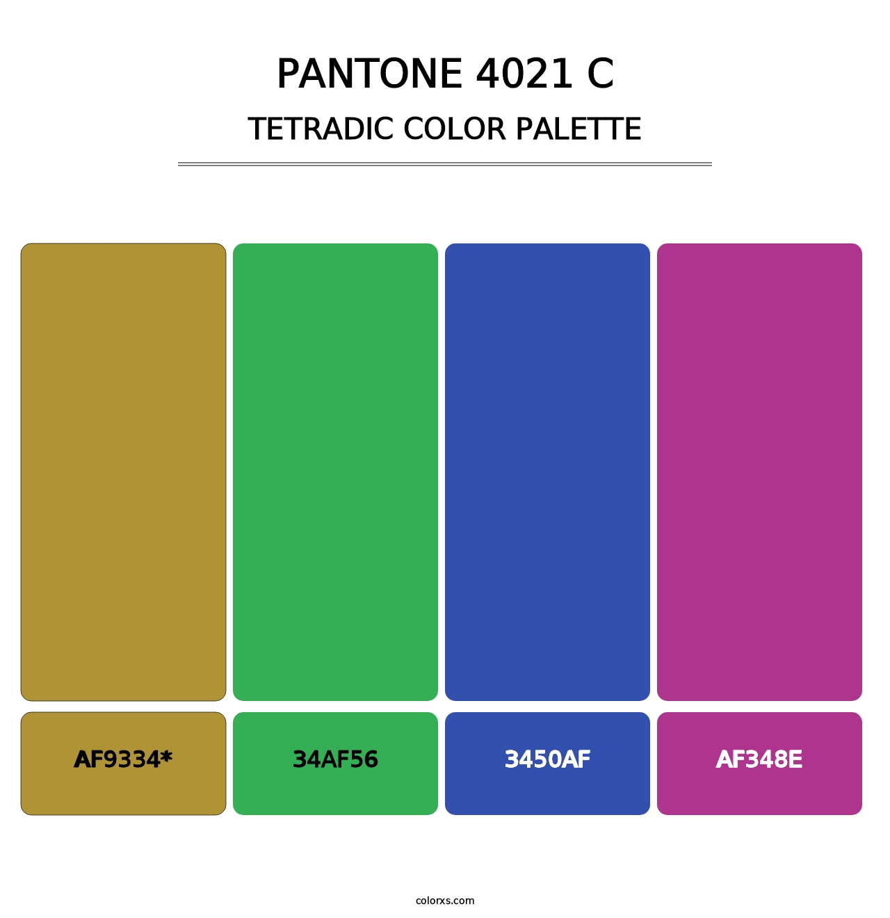 PANTONE 4021 C - Tetradic Color Palette