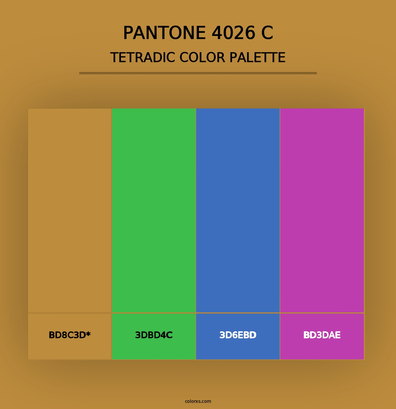 PANTONE 4026 C - Tetradic Color Palette