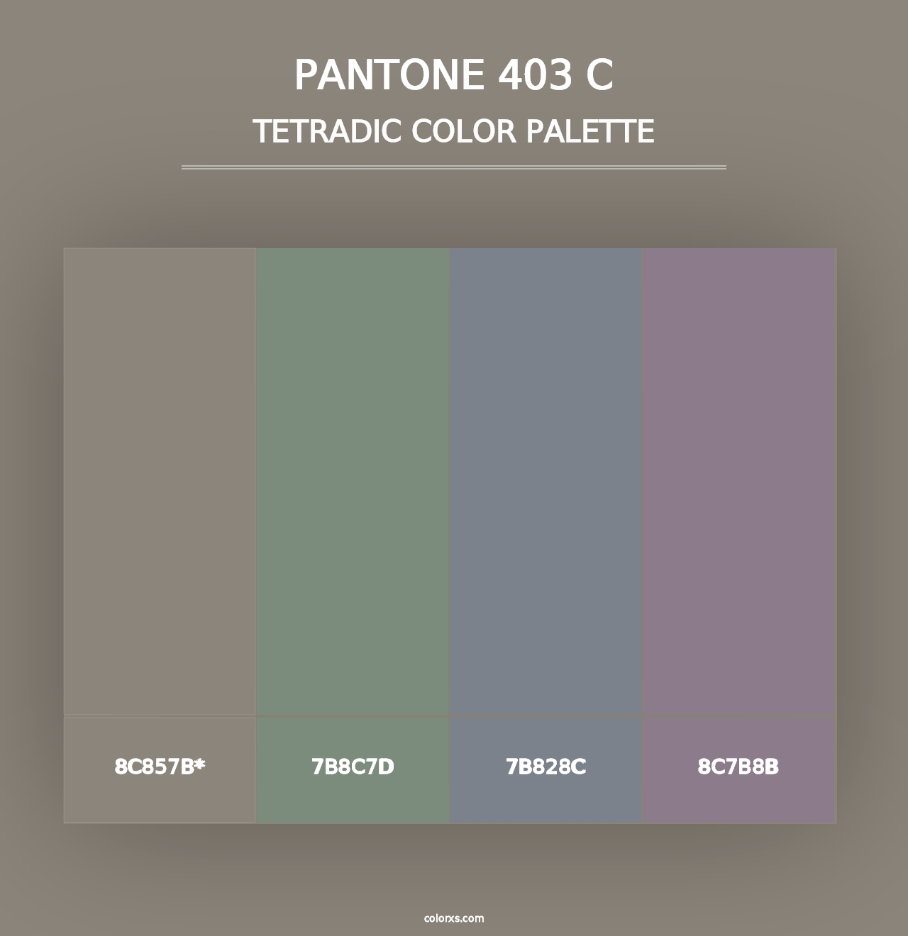 PANTONE 403 C - Tetradic Color Palette