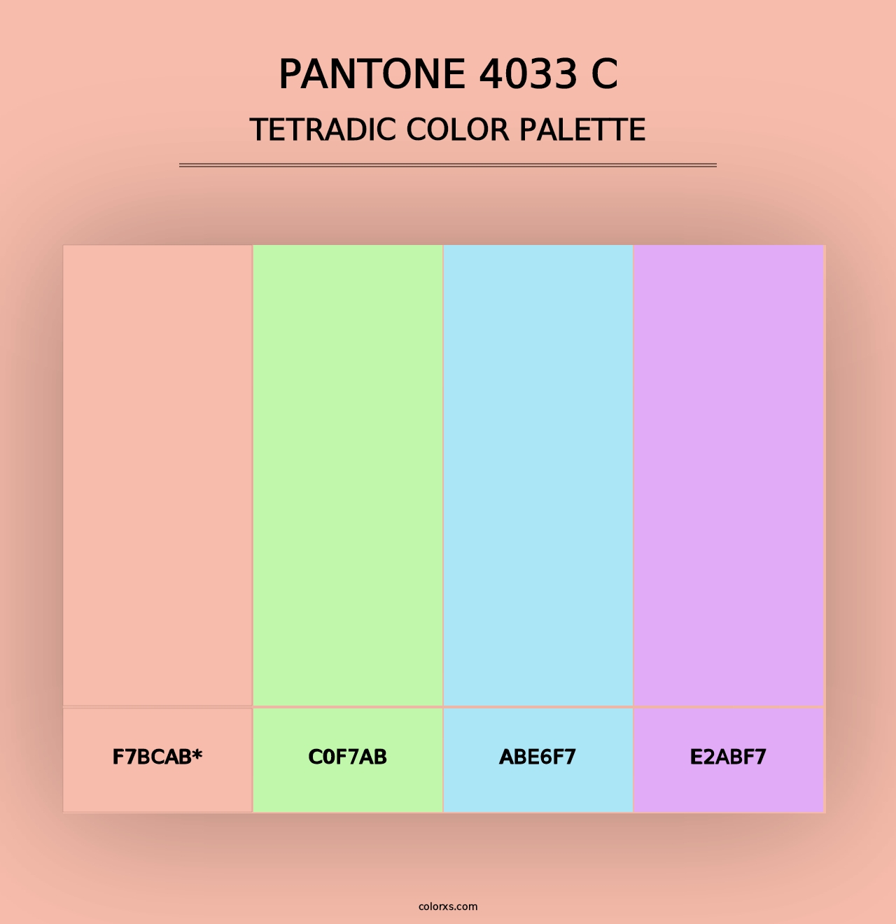 PANTONE 4033 C - Tetradic Color Palette