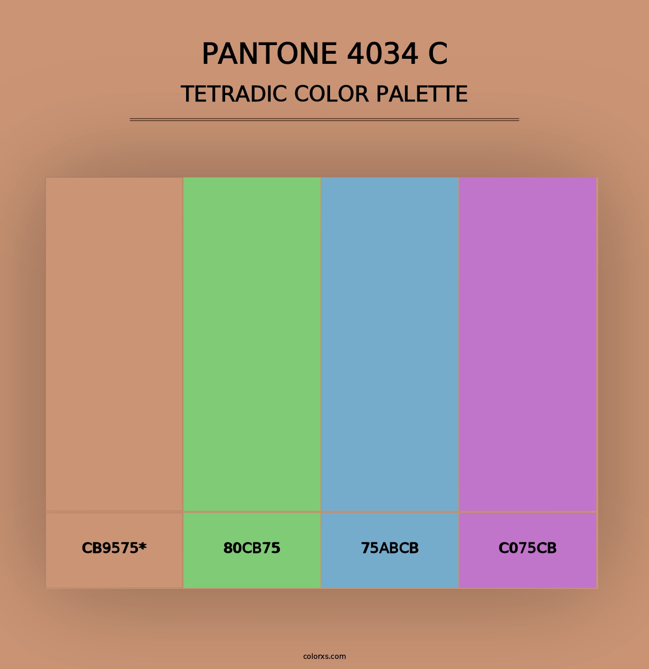 PANTONE 4034 C - Tetradic Color Palette