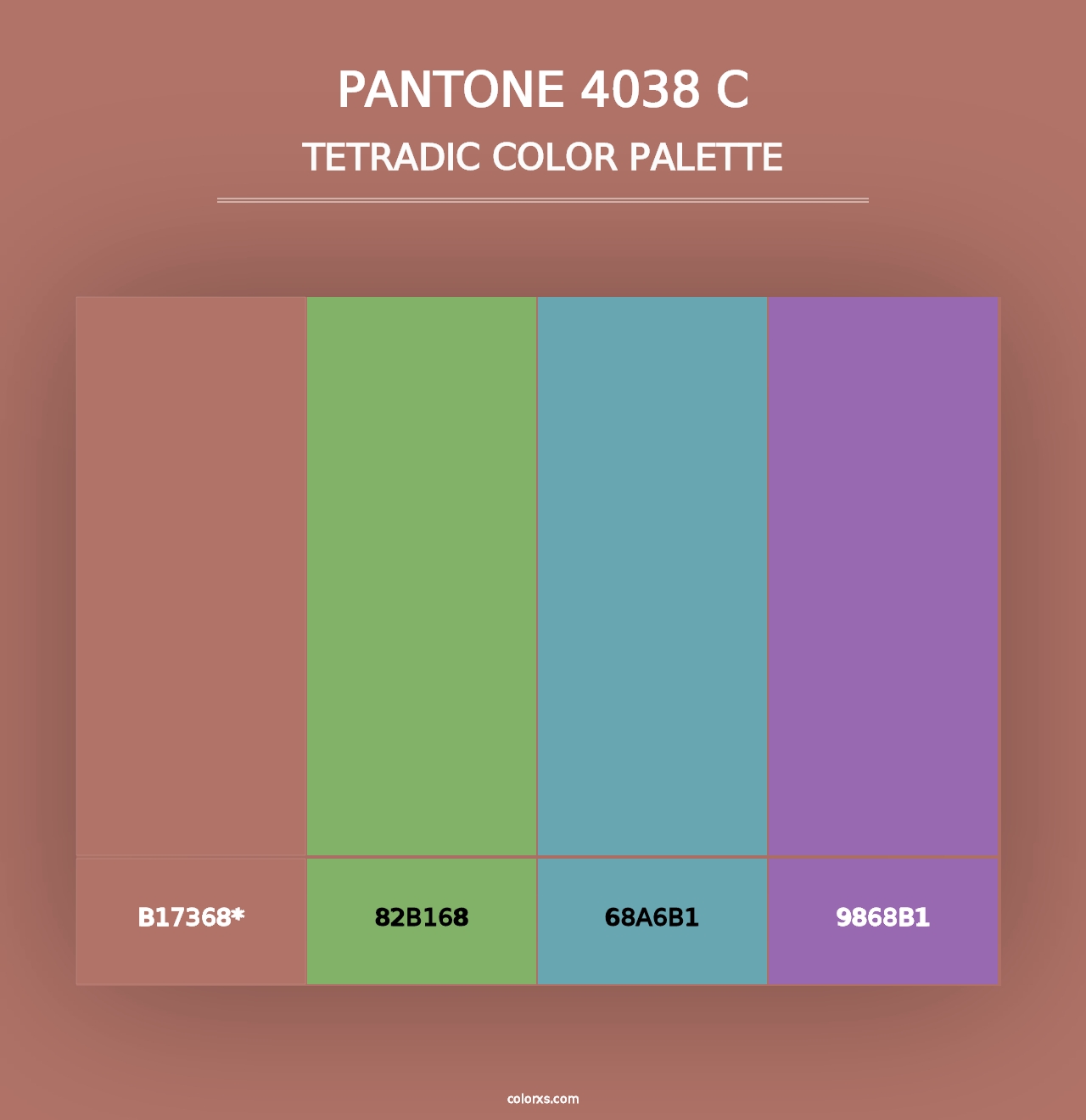 PANTONE 4038 C - Tetradic Color Palette