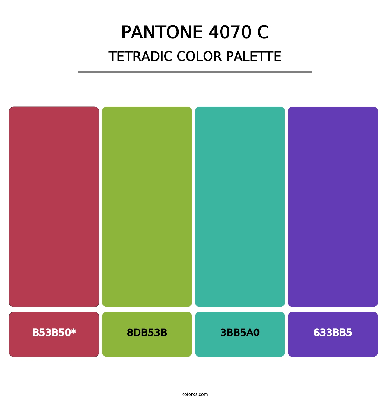 PANTONE 4070 C - Tetradic Color Palette