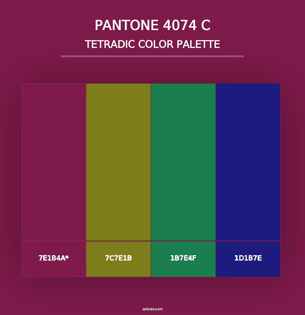 PANTONE 4074 C - Tetradic Color Palette