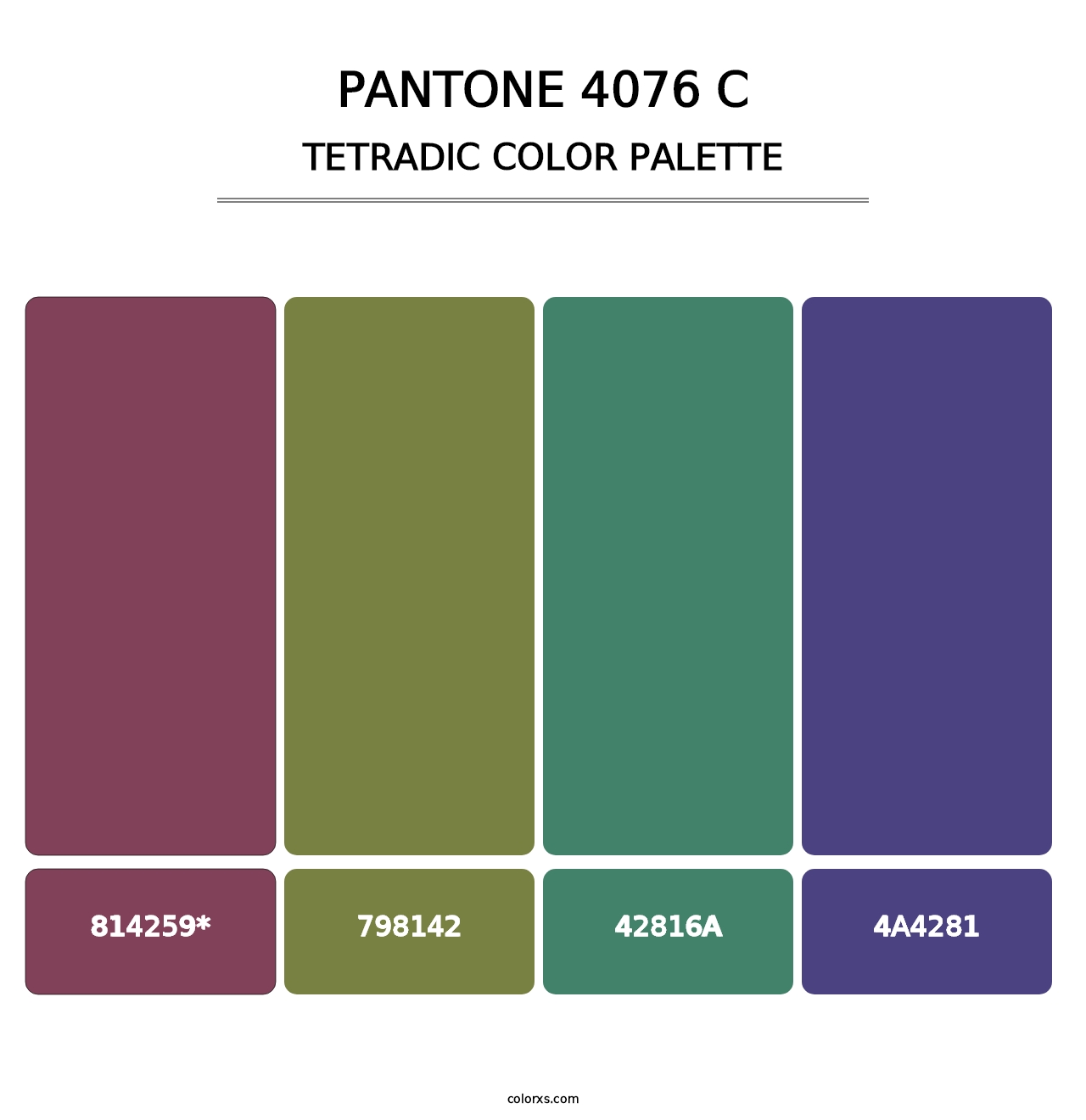 PANTONE 4076 C - Tetradic Color Palette