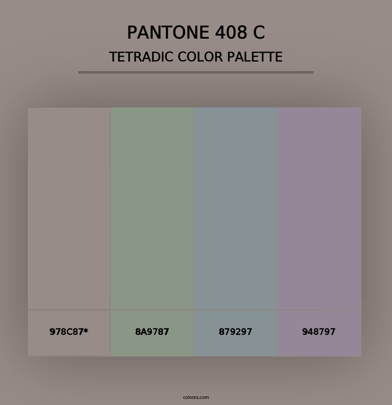 PANTONE 408 C - Tetradic Color Palette