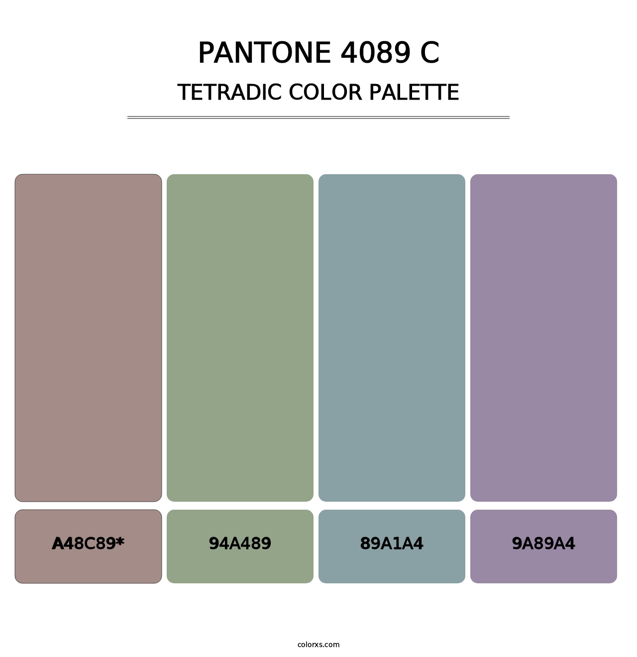 PANTONE 4089 C - Tetradic Color Palette