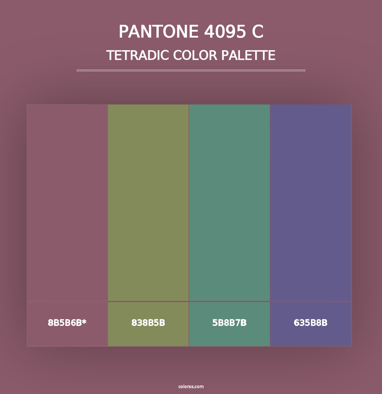 PANTONE 4095 C - Tetradic Color Palette