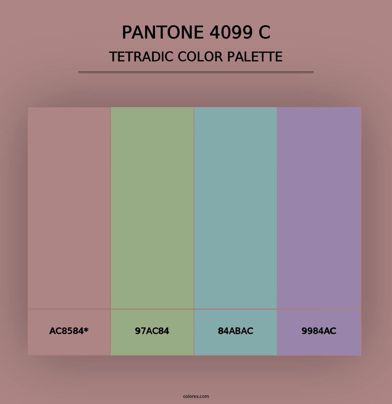 PANTONE 4099 C - Tetradic Color Palette