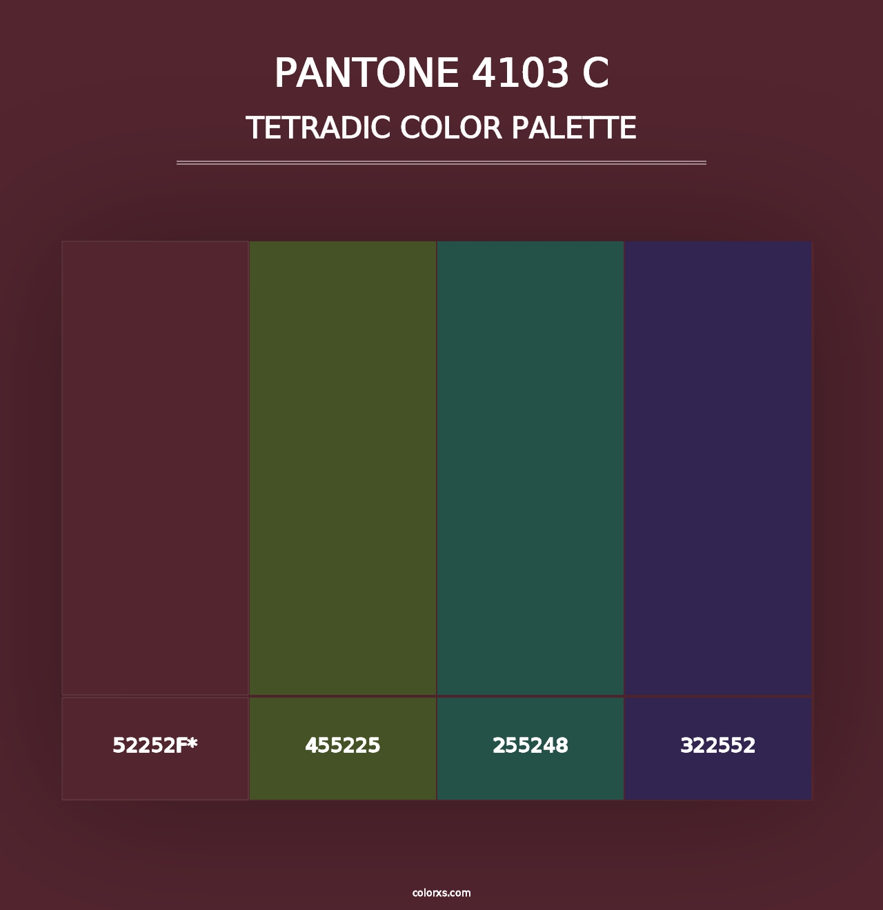 PANTONE 4103 C - Tetradic Color Palette