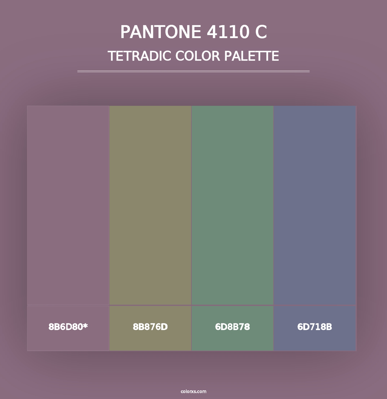 PANTONE 4110 C - Tetradic Color Palette