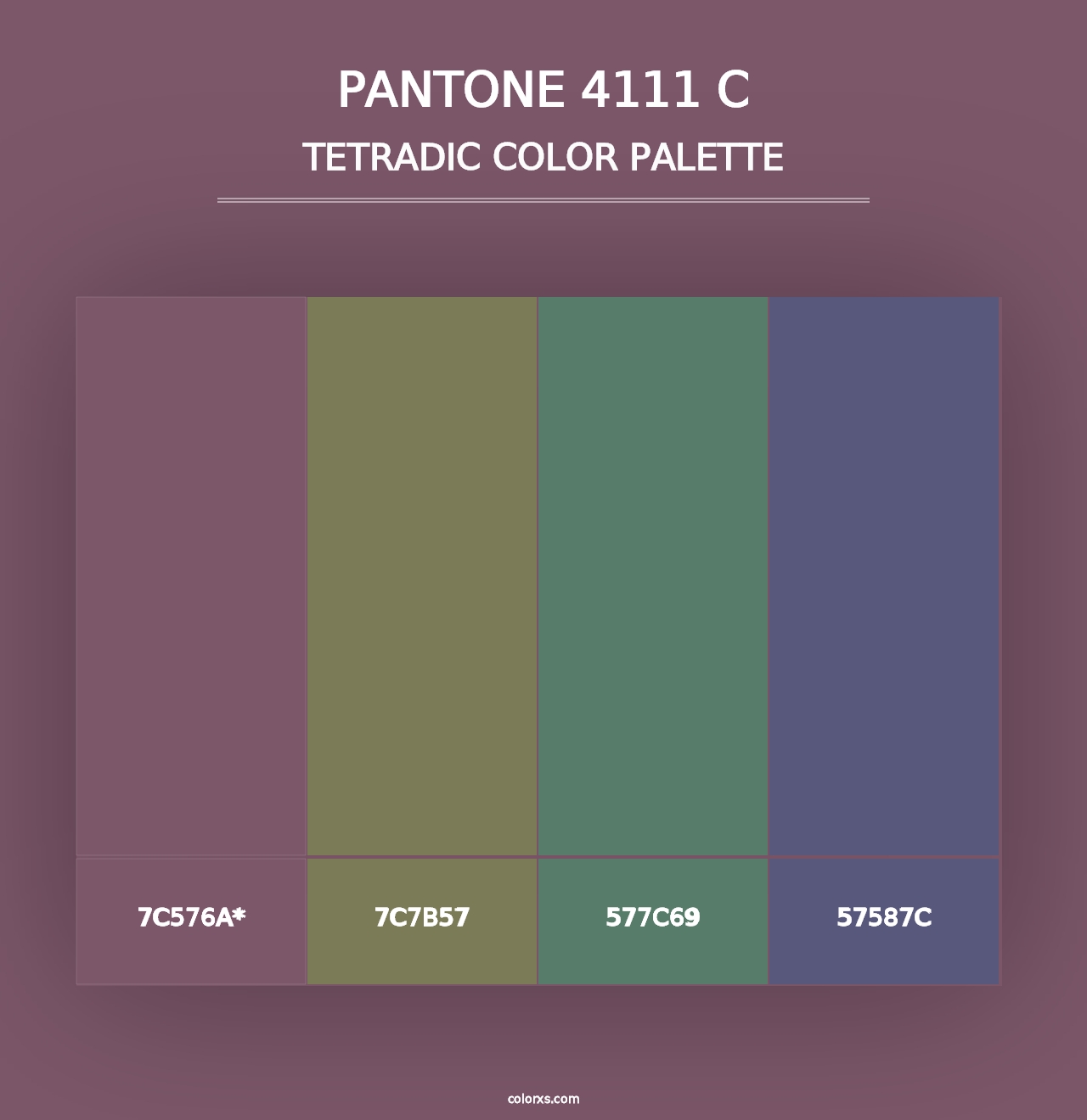 PANTONE 4111 C - Tetradic Color Palette