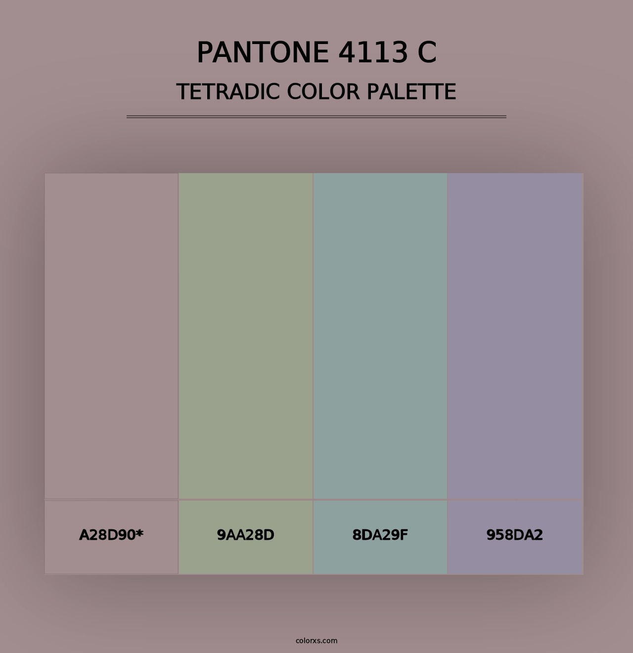 PANTONE 4113 C - Tetradic Color Palette