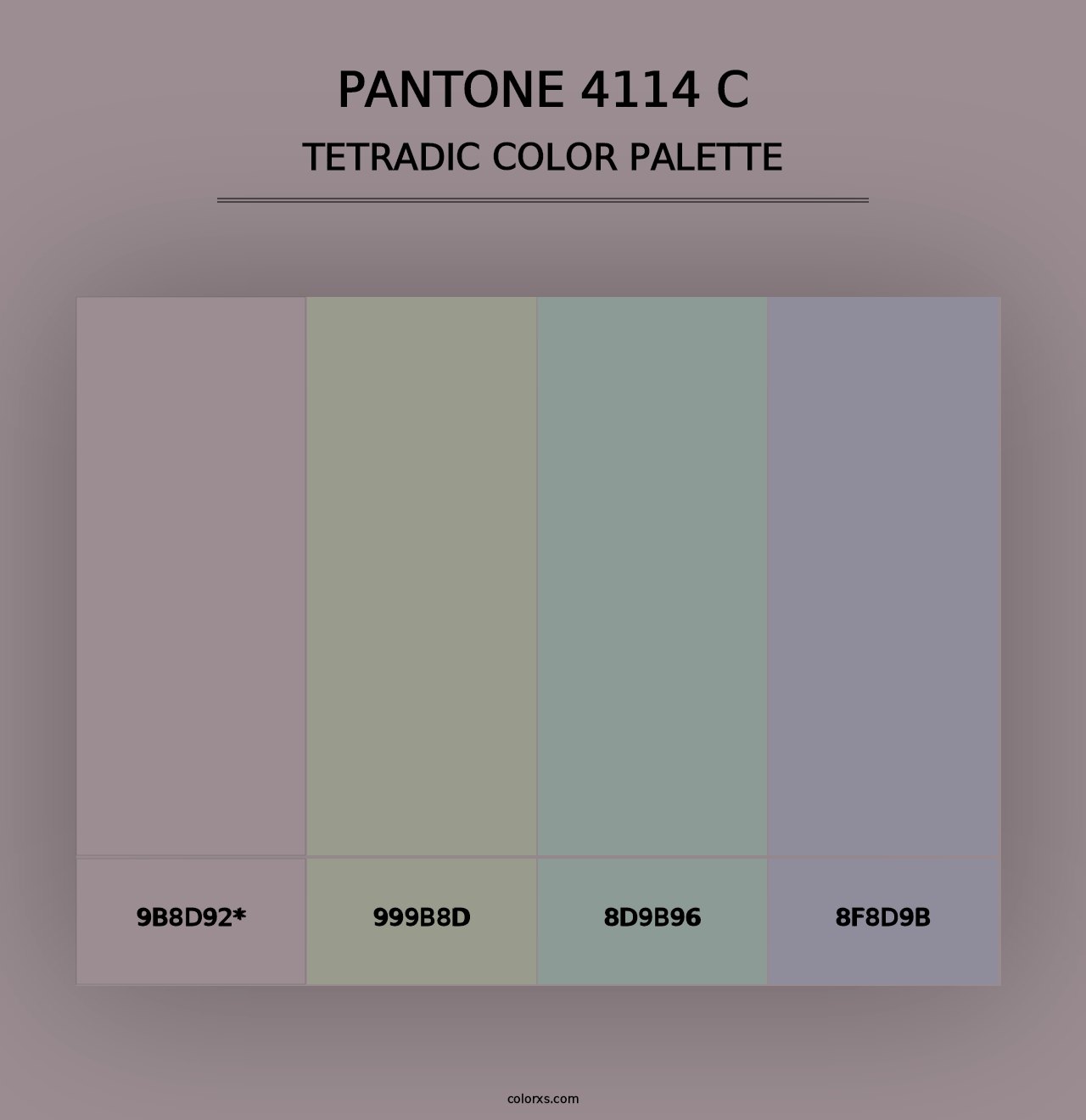 PANTONE 4114 C - Tetradic Color Palette