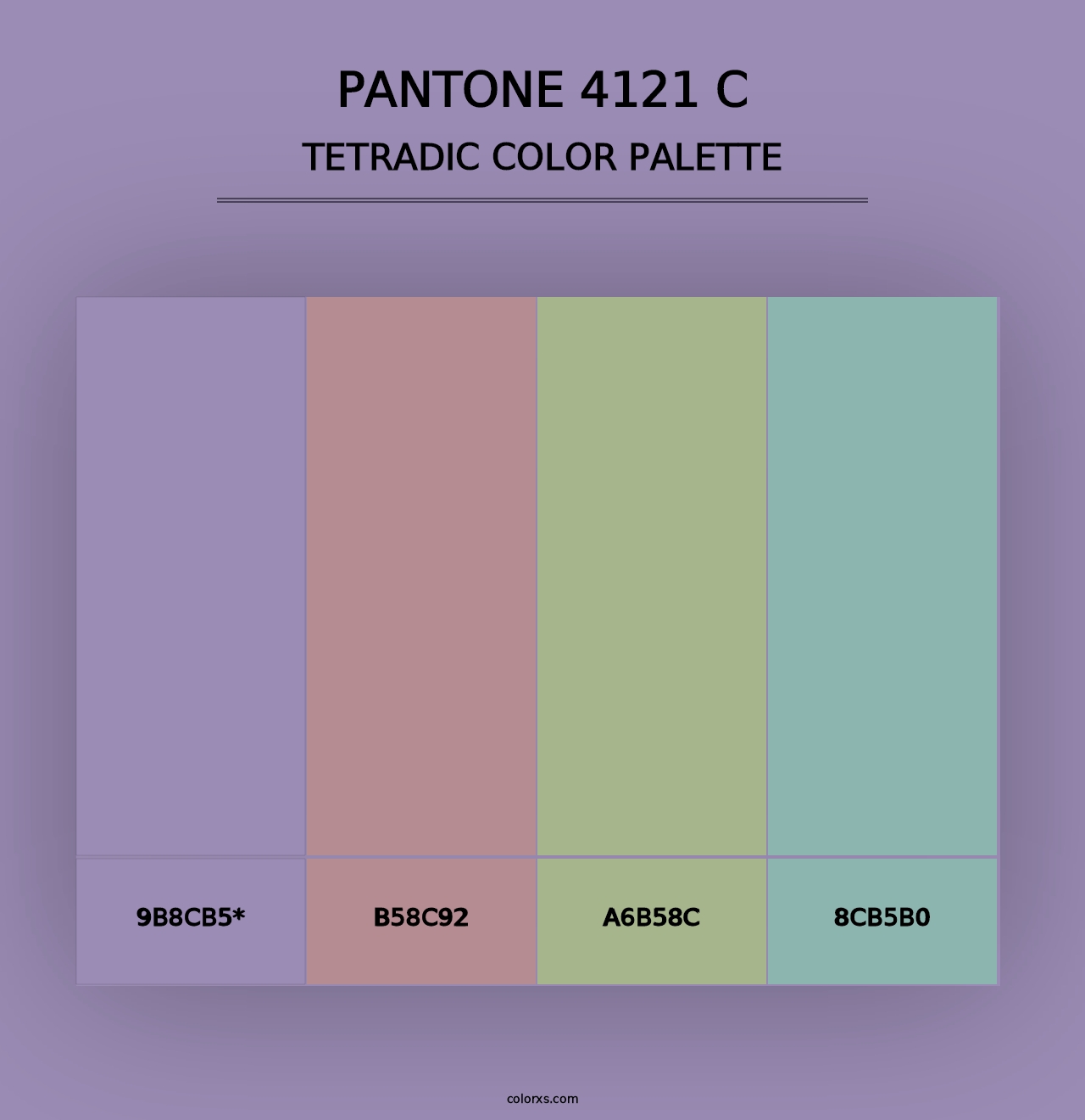 PANTONE 4121 C - Tetradic Color Palette