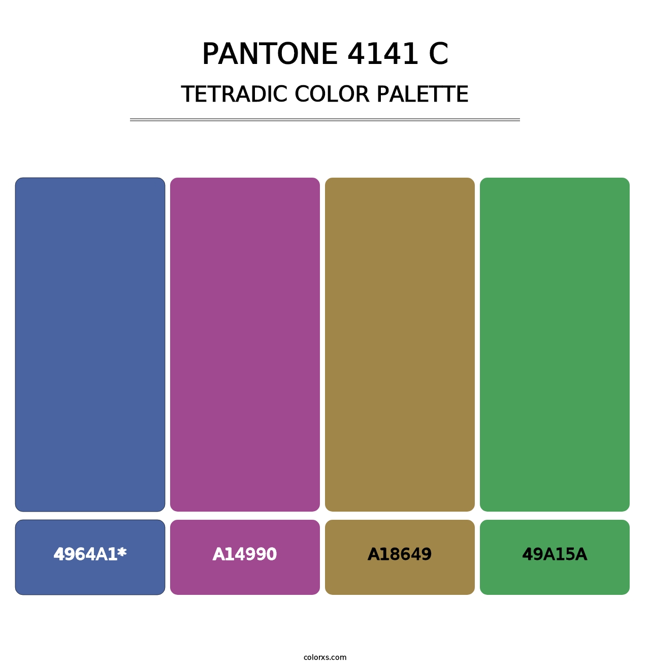 PANTONE 4141 C - Tetradic Color Palette