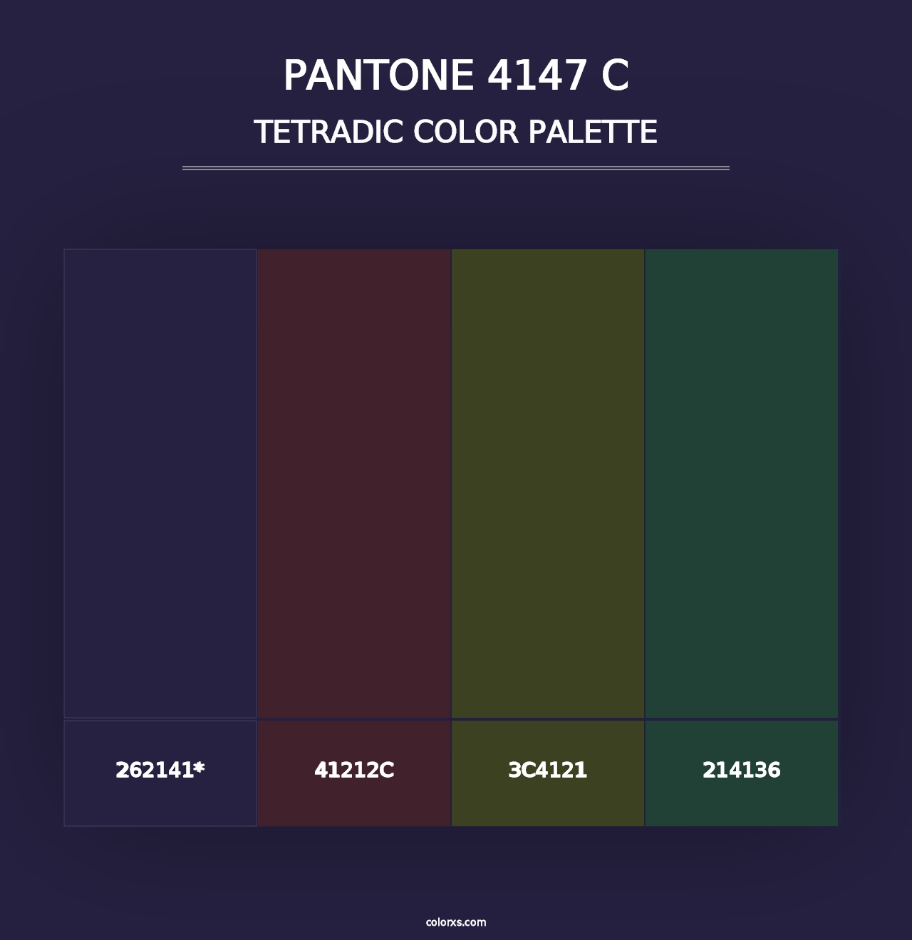 PANTONE 4147 C - Tetradic Color Palette