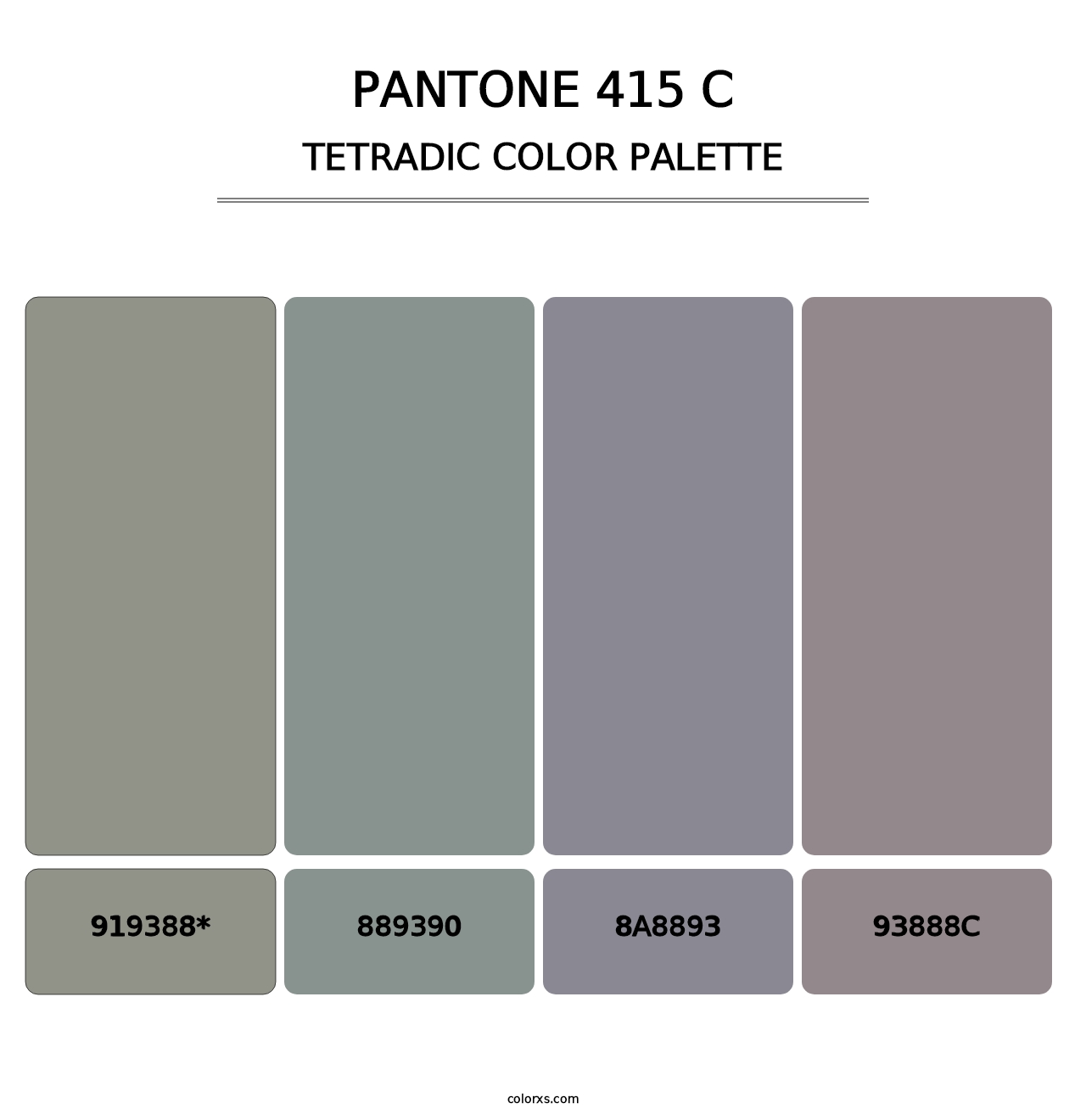 PANTONE 415 C - Tetradic Color Palette