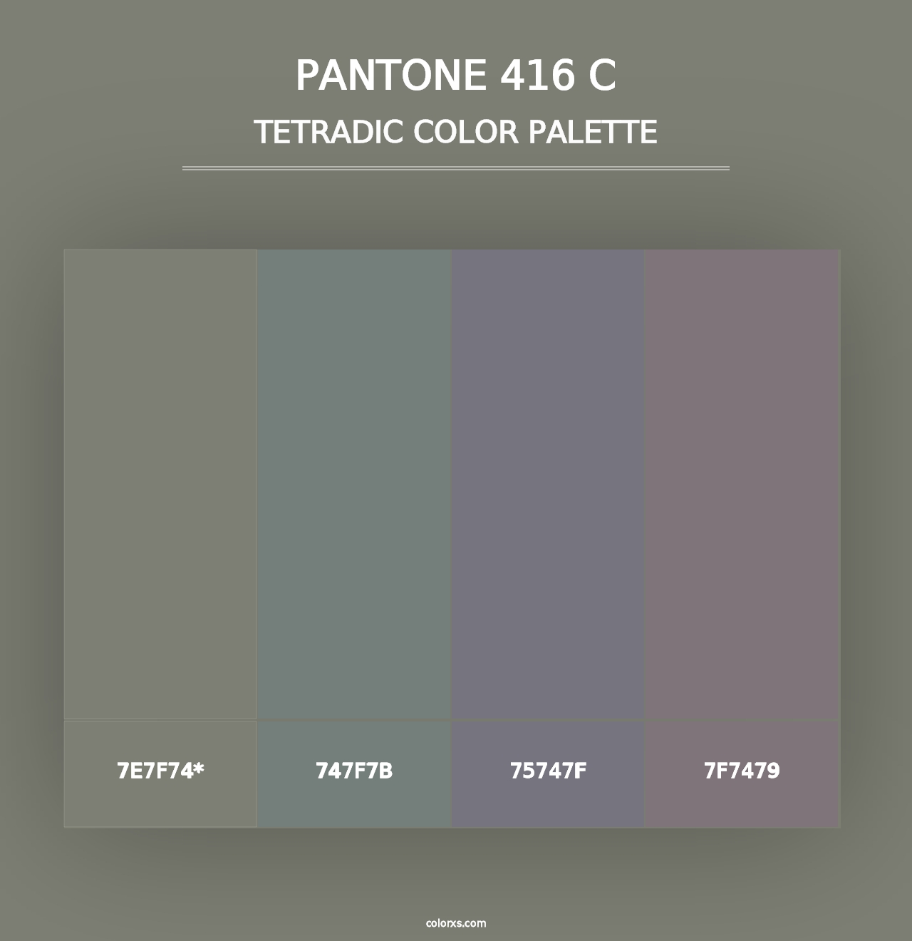 PANTONE 416 C - Tetradic Color Palette