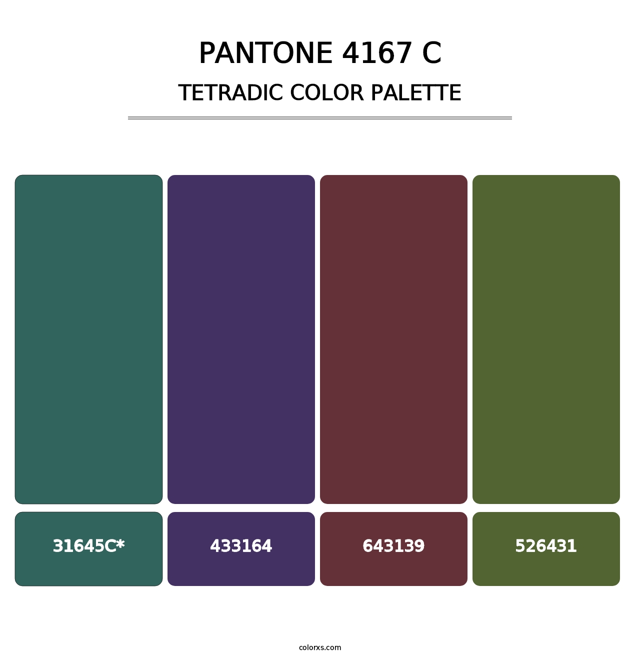 PANTONE 4167 C - Tetradic Color Palette