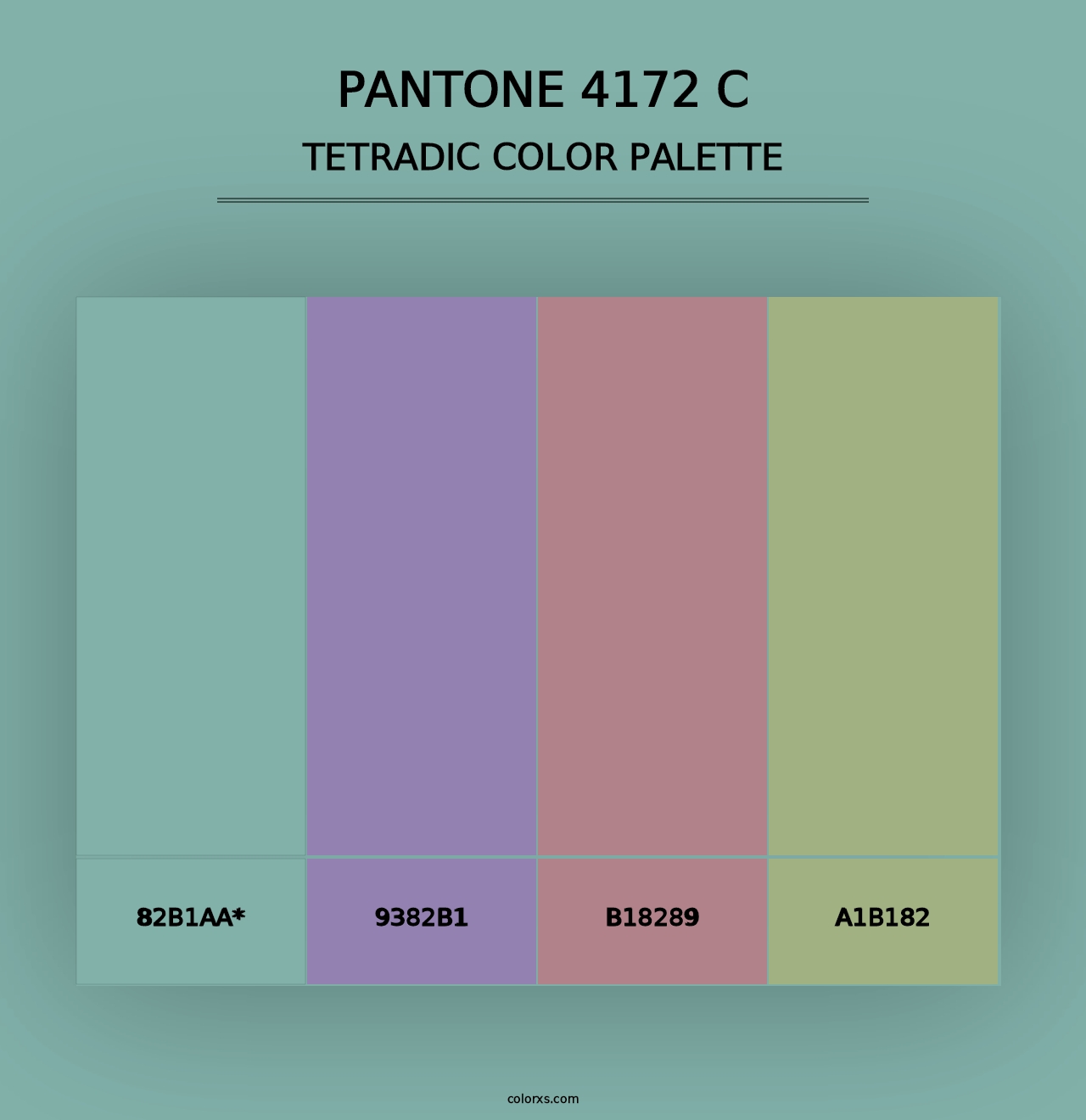 PANTONE 4172 C - Tetradic Color Palette