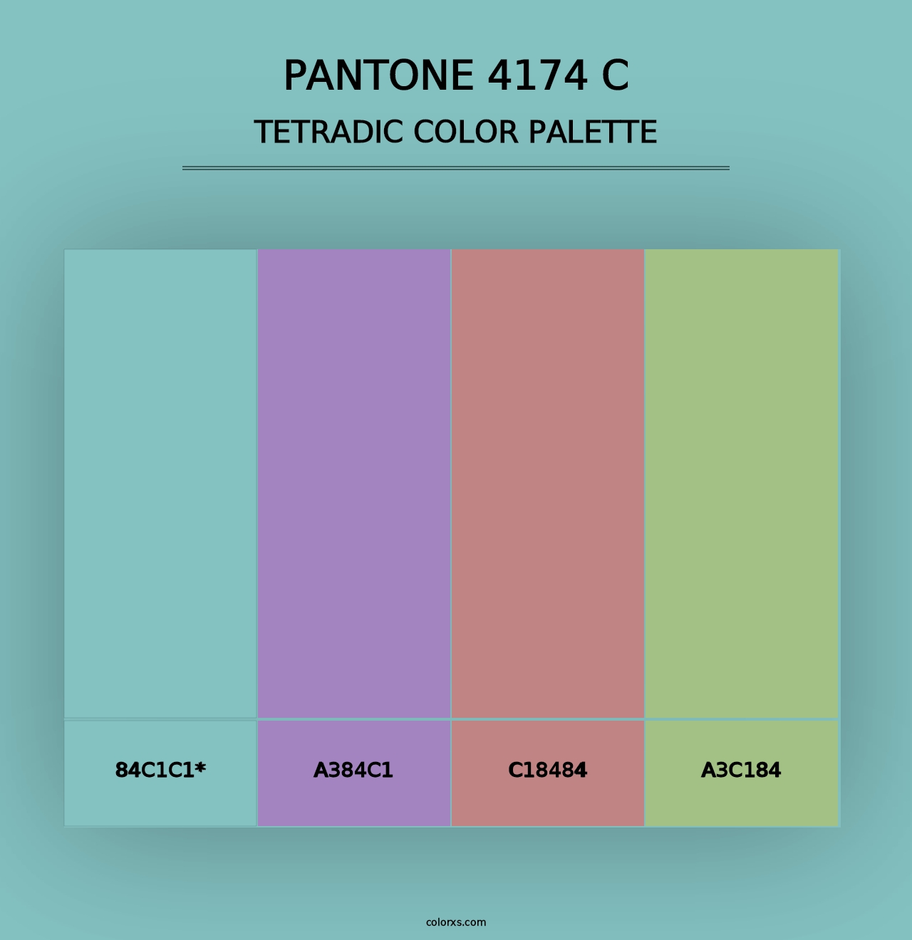 PANTONE 4174 C - Tetradic Color Palette