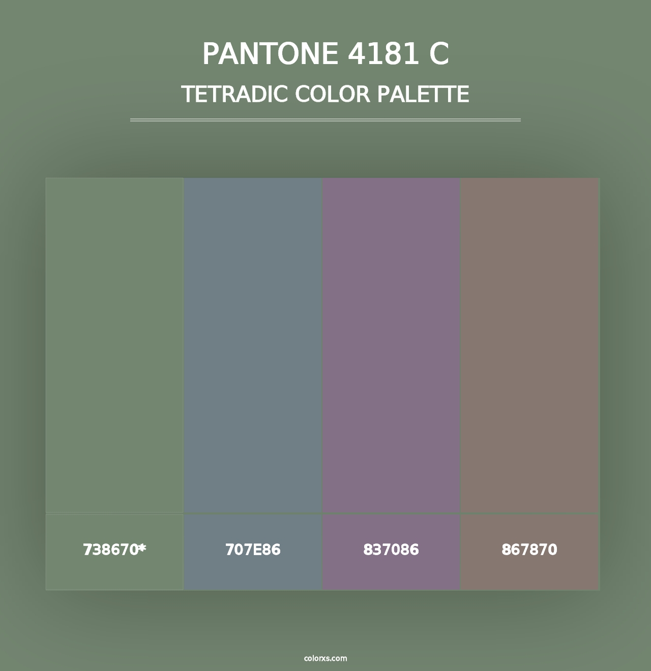 PANTONE 4181 C - Tetradic Color Palette