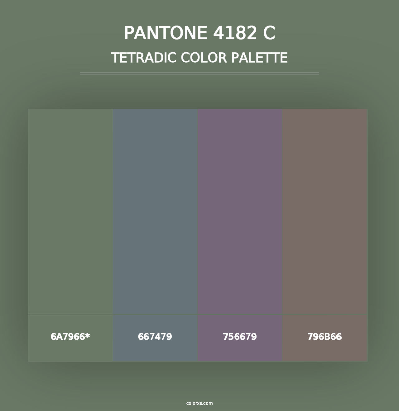 PANTONE 4182 C - Tetradic Color Palette