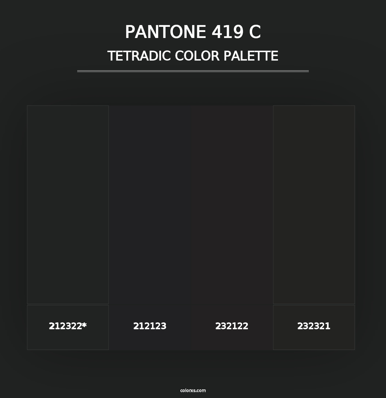 PANTONE 419 C - Tetradic Color Palette