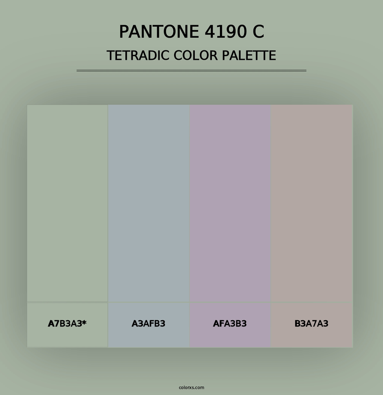 PANTONE 4190 C - Tetradic Color Palette