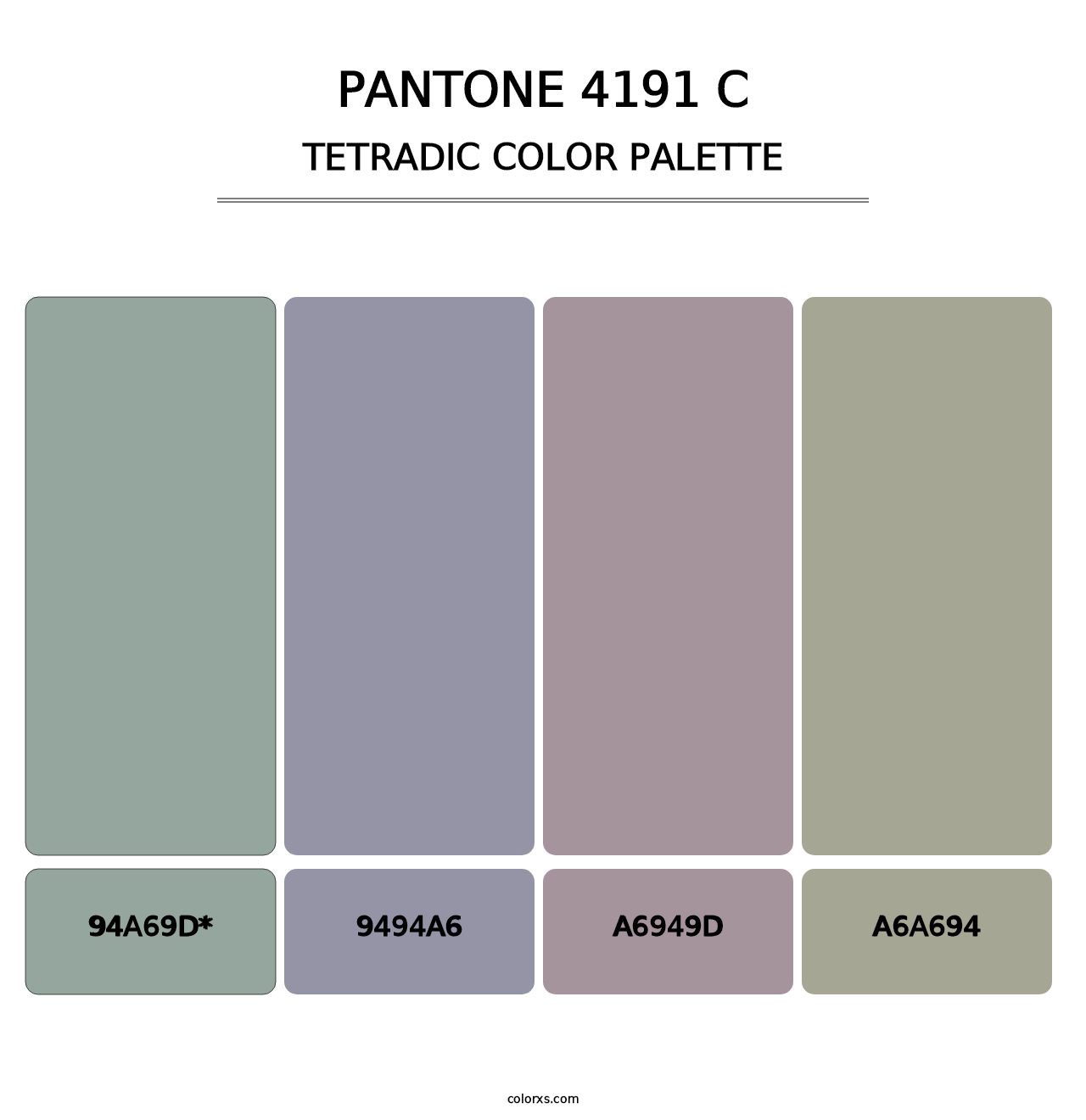 PANTONE 4191 C - Tetradic Color Palette