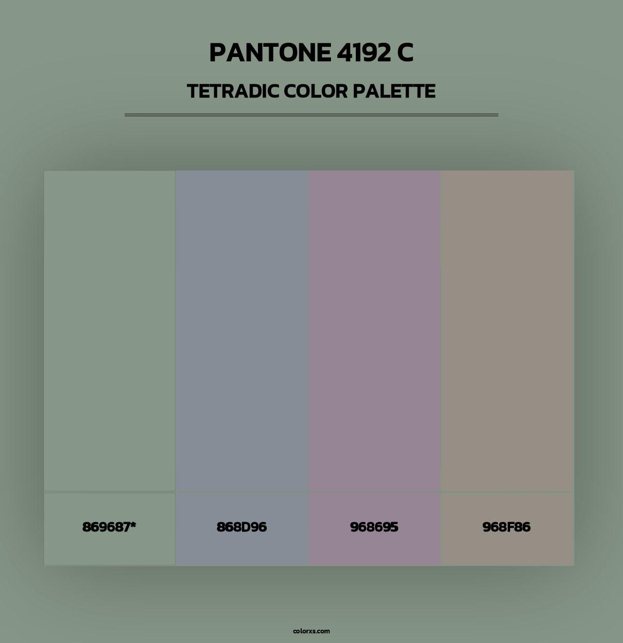 PANTONE 4192 C - Tetradic Color Palette