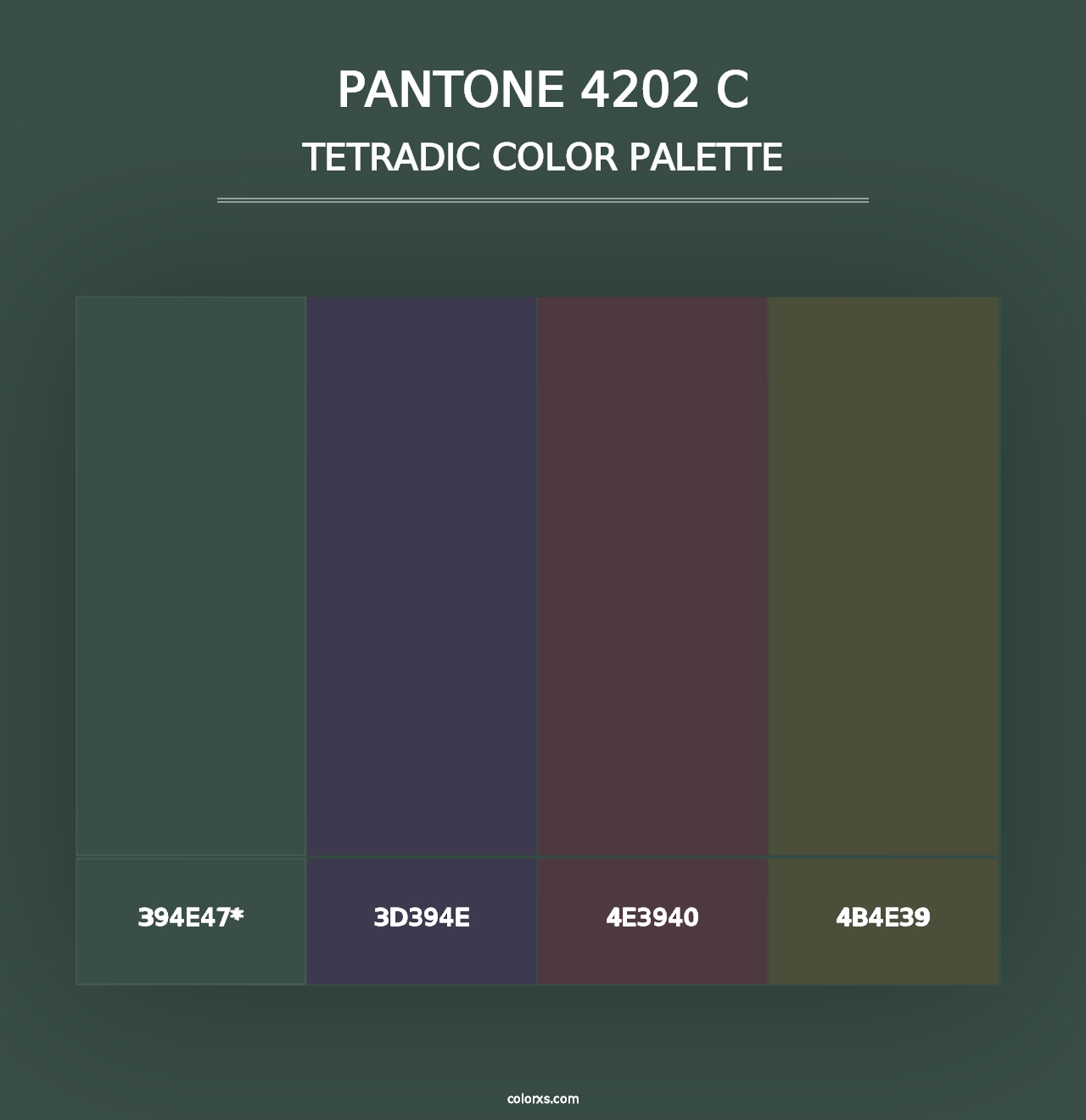 PANTONE 4202 C - Tetradic Color Palette