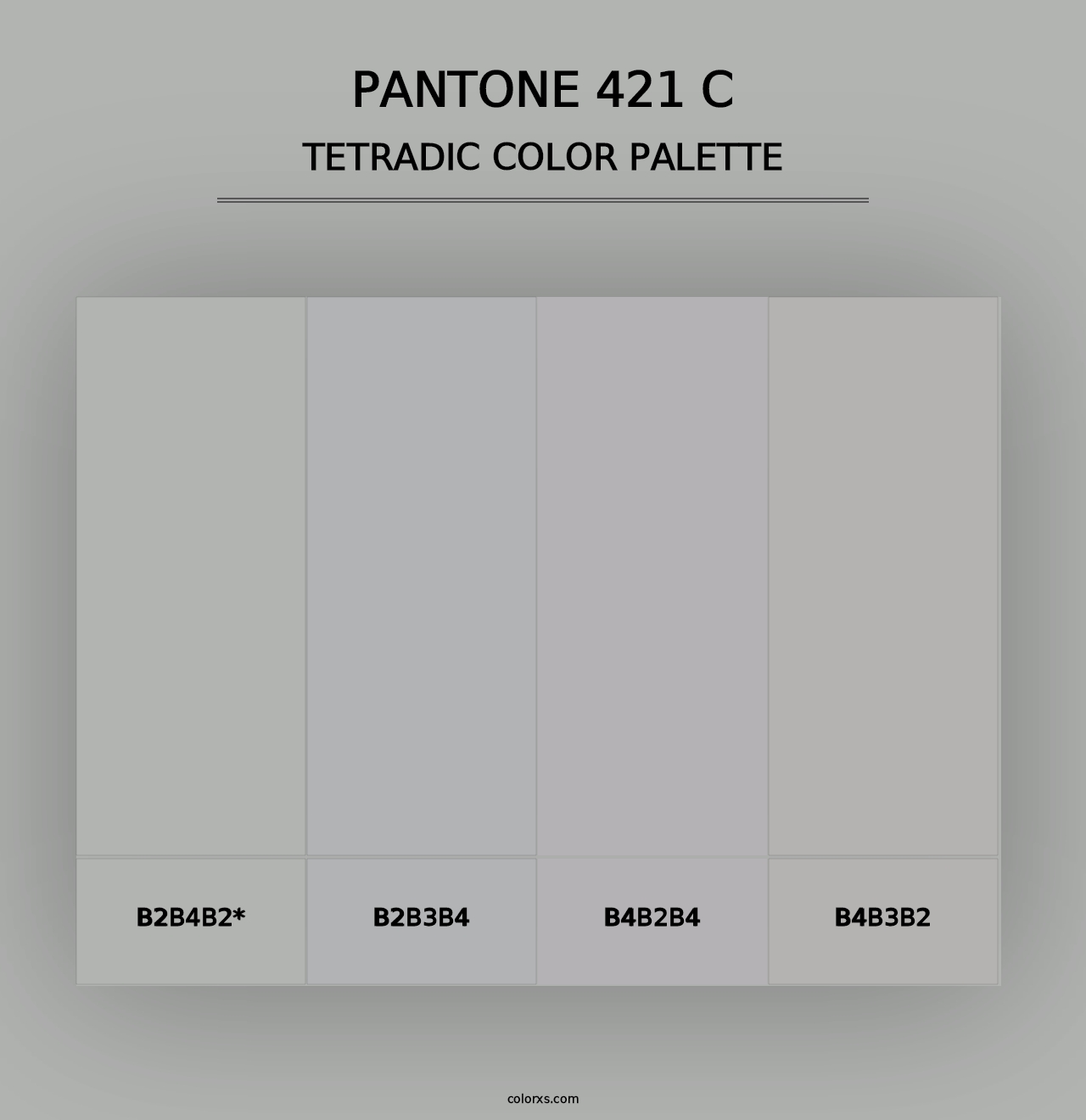 PANTONE 421 C - Tetradic Color Palette