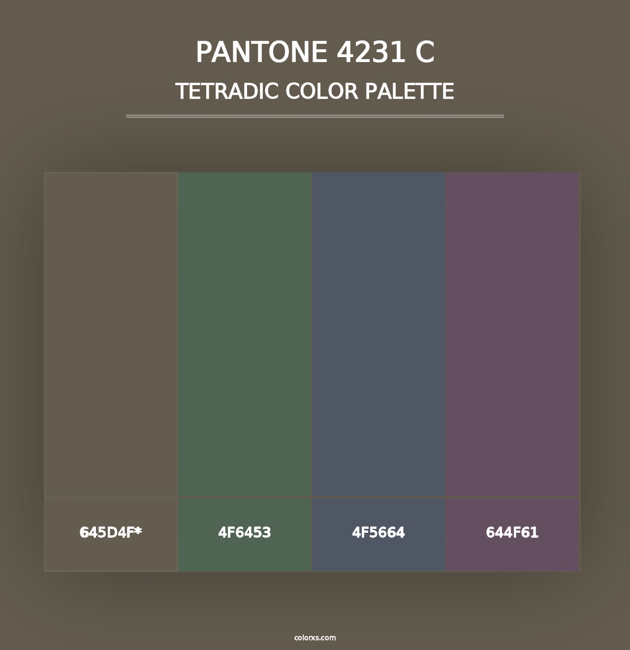 PANTONE 4231 C - Tetradic Color Palette