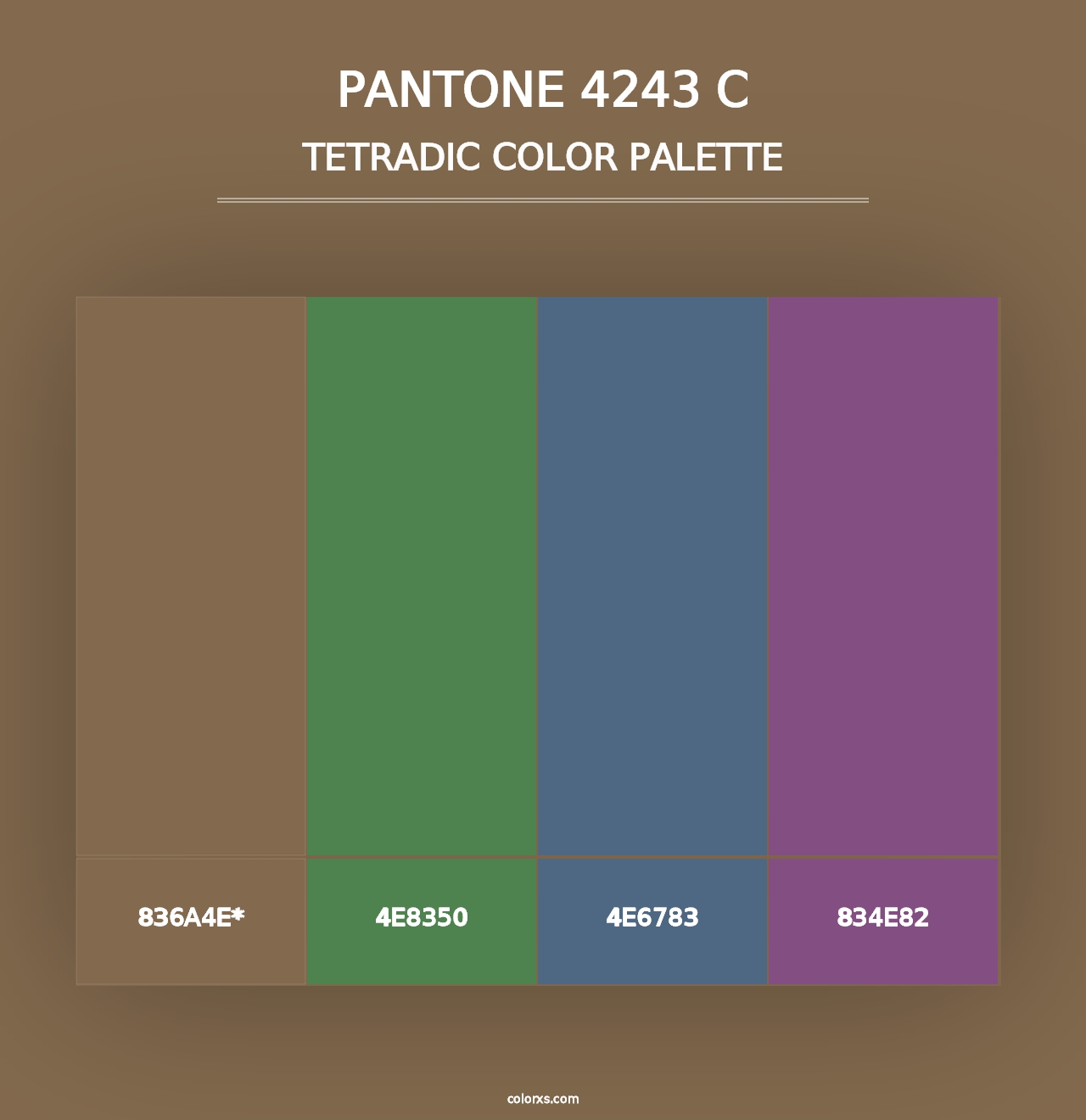 PANTONE 4243 C - Tetradic Color Palette