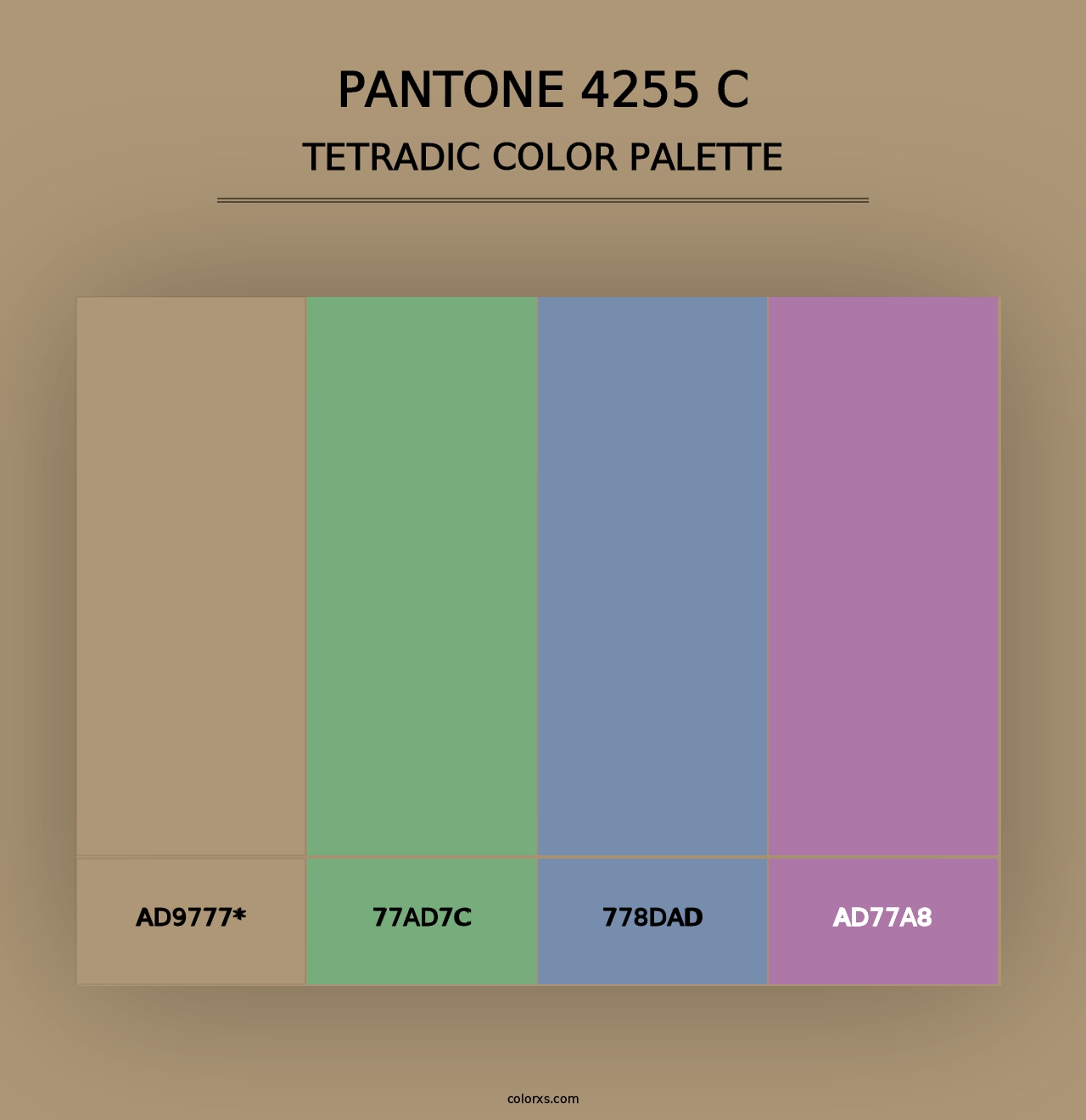 PANTONE 4255 C - Tetradic Color Palette