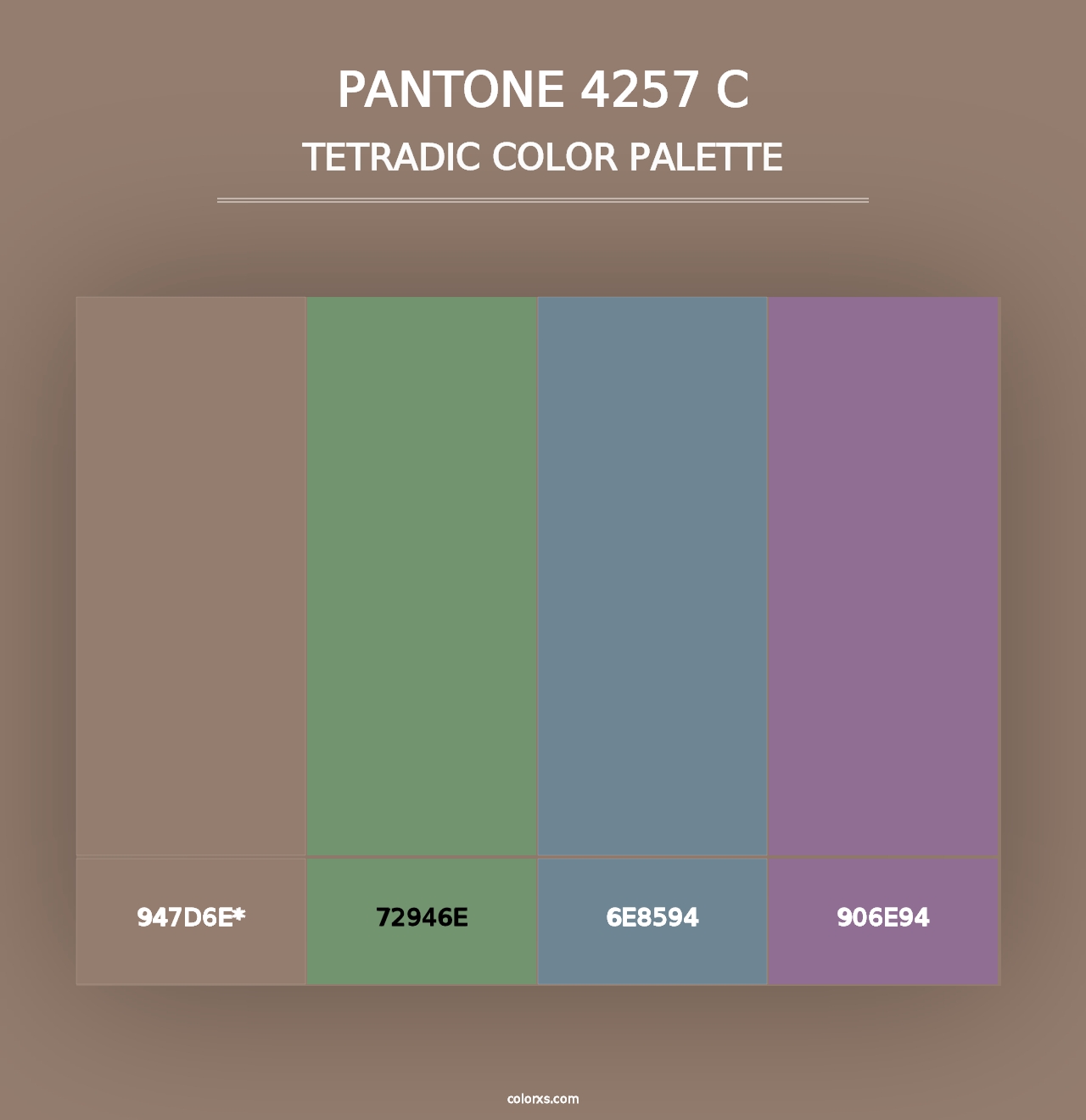 PANTONE 4257 C - Tetradic Color Palette