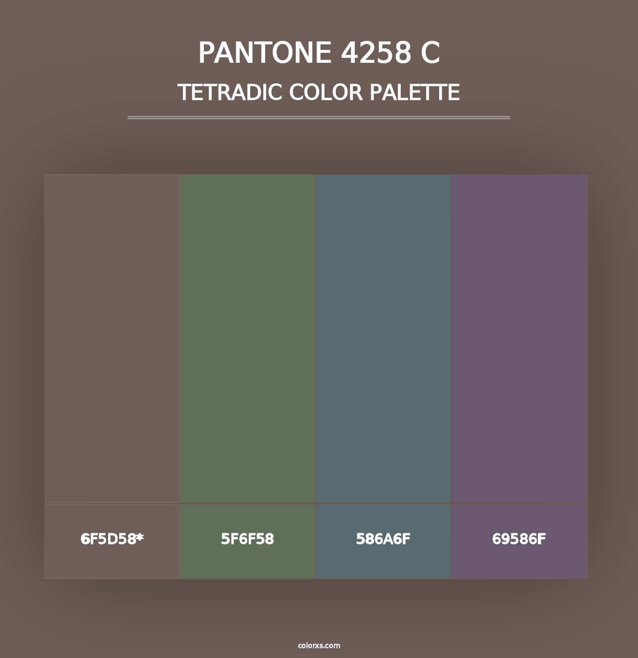 PANTONE 4258 C - Tetradic Color Palette