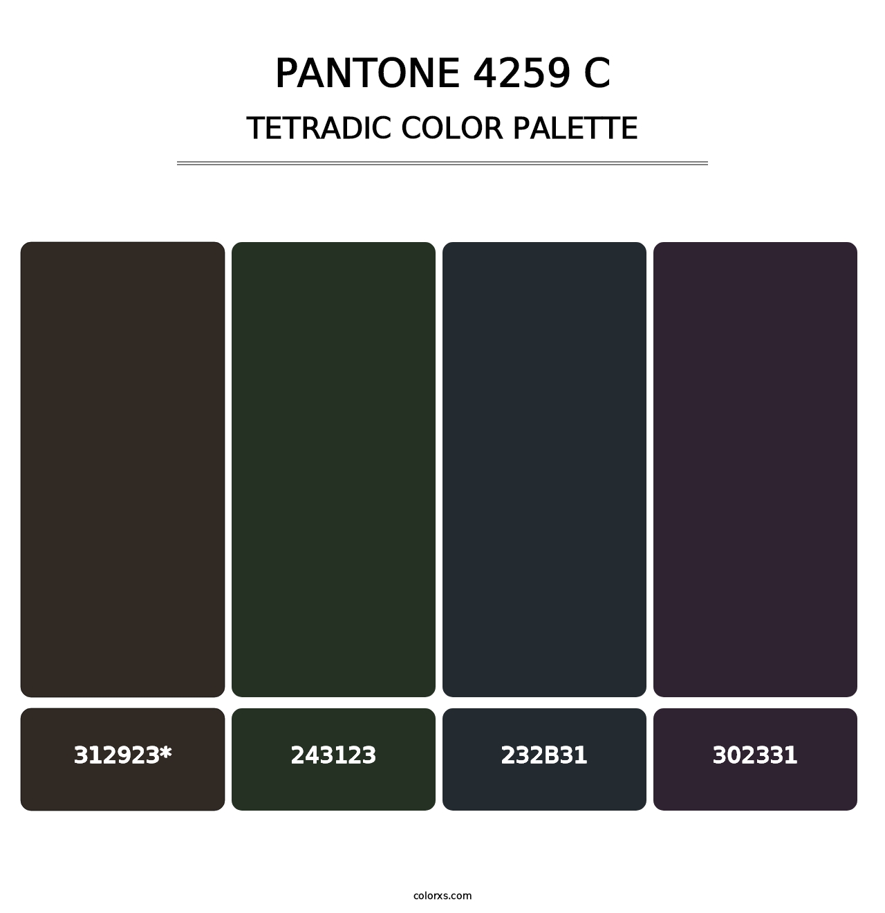 PANTONE 4259 C - Tetradic Color Palette